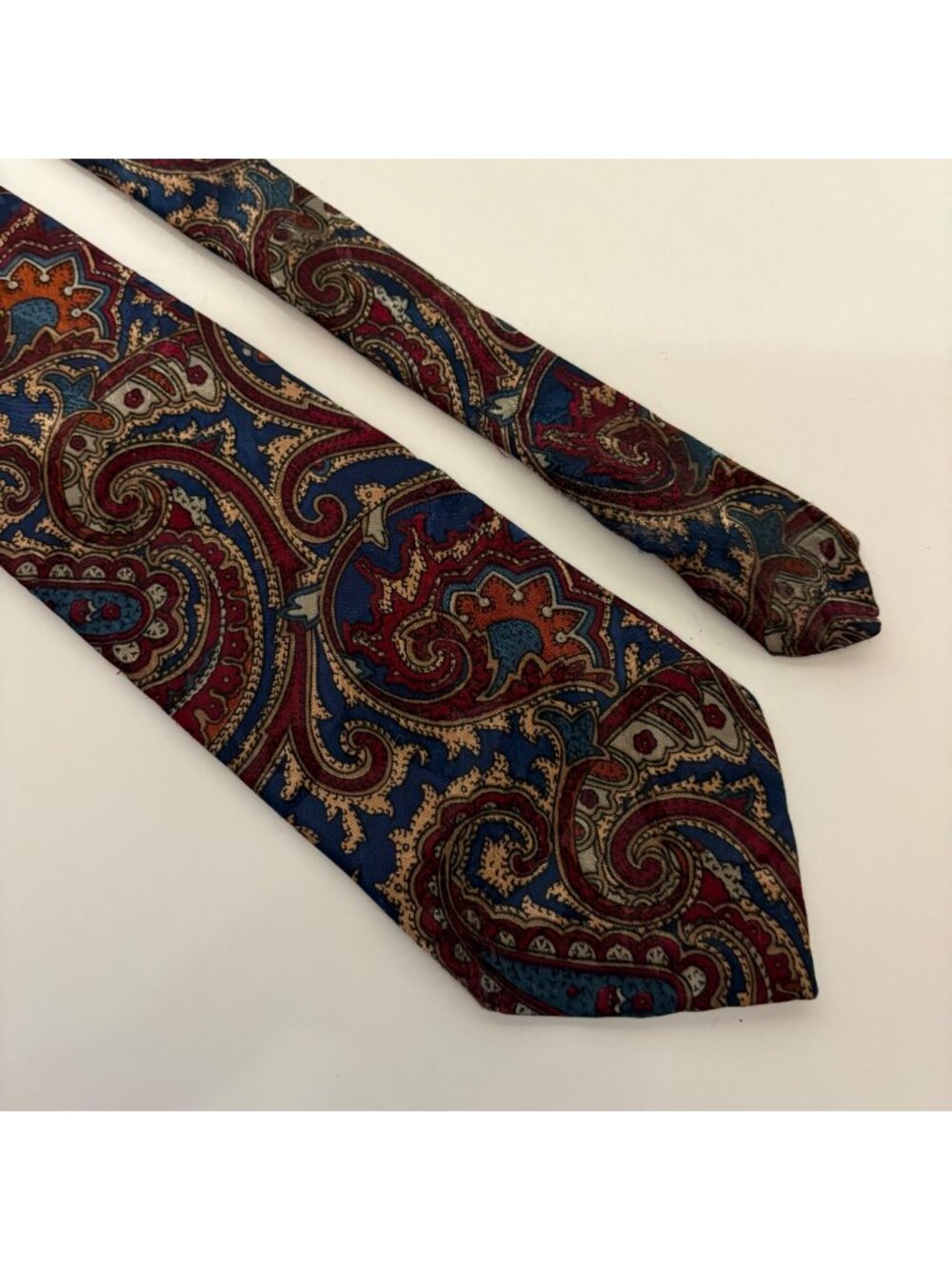 Wembley Polyester Tie Paisley Red Blue Gold Mens Necktie Gift Office Formal USA